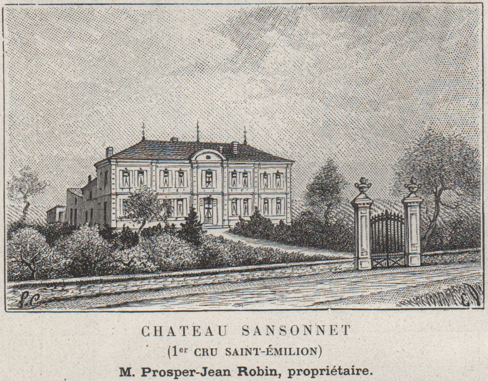 Associate Product SAINT-ÉMILIONNAIS. Chateau Sansonnet (1er Cru Saint-Émilion). SMALL 1908 print