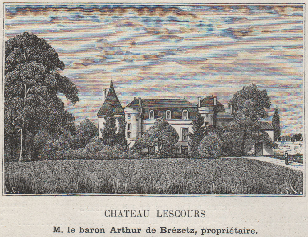 Associate Product SAINT-ÉMILIONNAIS. SAINT-SULPICE-DE-FALEYRENS. Chateau Lescours. SMALL 1908