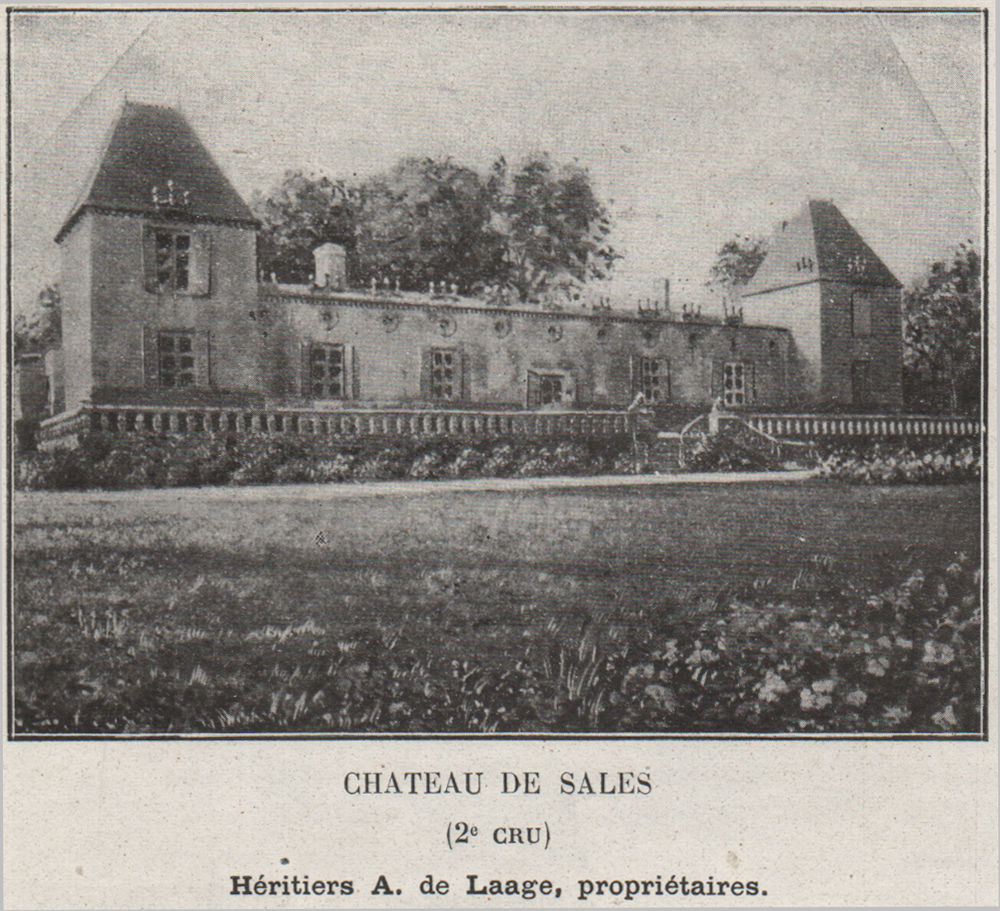 Associate Product SAINT-ÉMILIONNAIS. POMEROL. Chateau de Sales (2e Cru). Laages. SMALL 1908