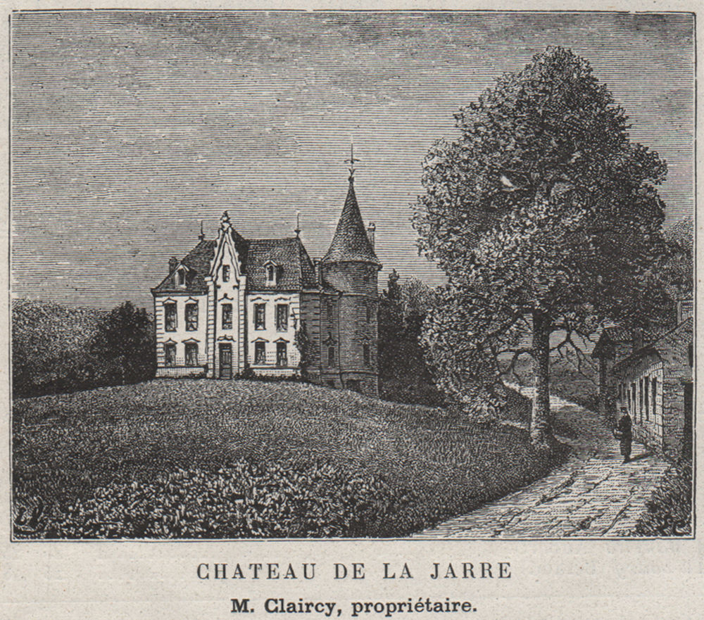 Associate Product PUJOLS. CIVRAC, MOULIETS-ET-VILLEMARTIN. Chateau de la Jarre. SMALL 1908 print