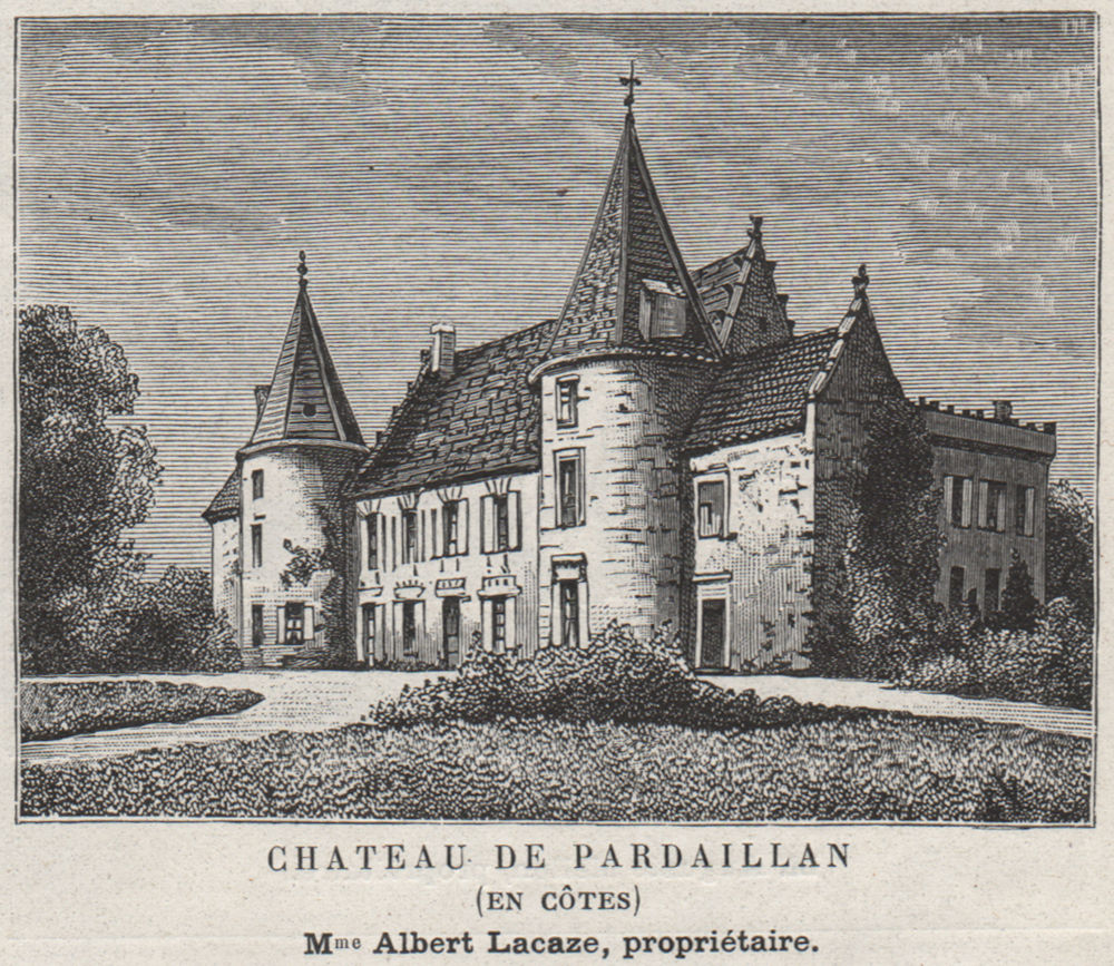 FRONSADAIS. LUGON ET L'ILE-DU-CARNEY. Chateau de Pardaillan. SMALL 1908 print