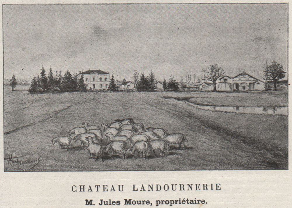 Associate Product CANTON DE GUITRES. LAGORCE, MARANSIN. Chateau Landournerie. Moure. SMALL 1908