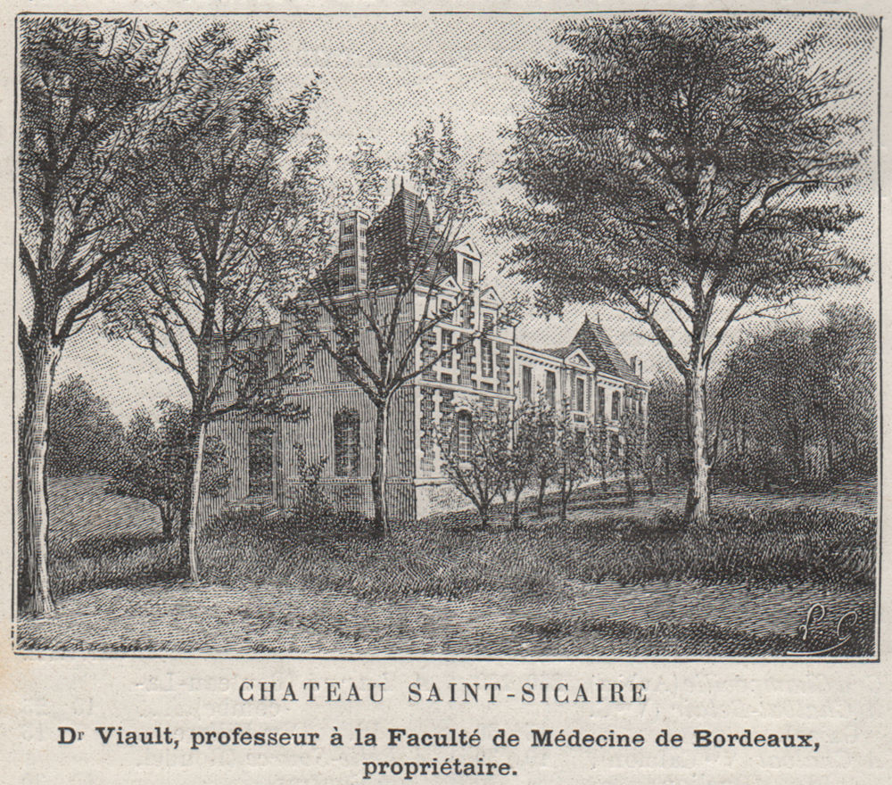 Associate Product COUTRAS. ST-ANTOINE, ST-CHRISTOPHE-DE-DOUBLE. Chateau Saint-Sicaire. SMALL 1908