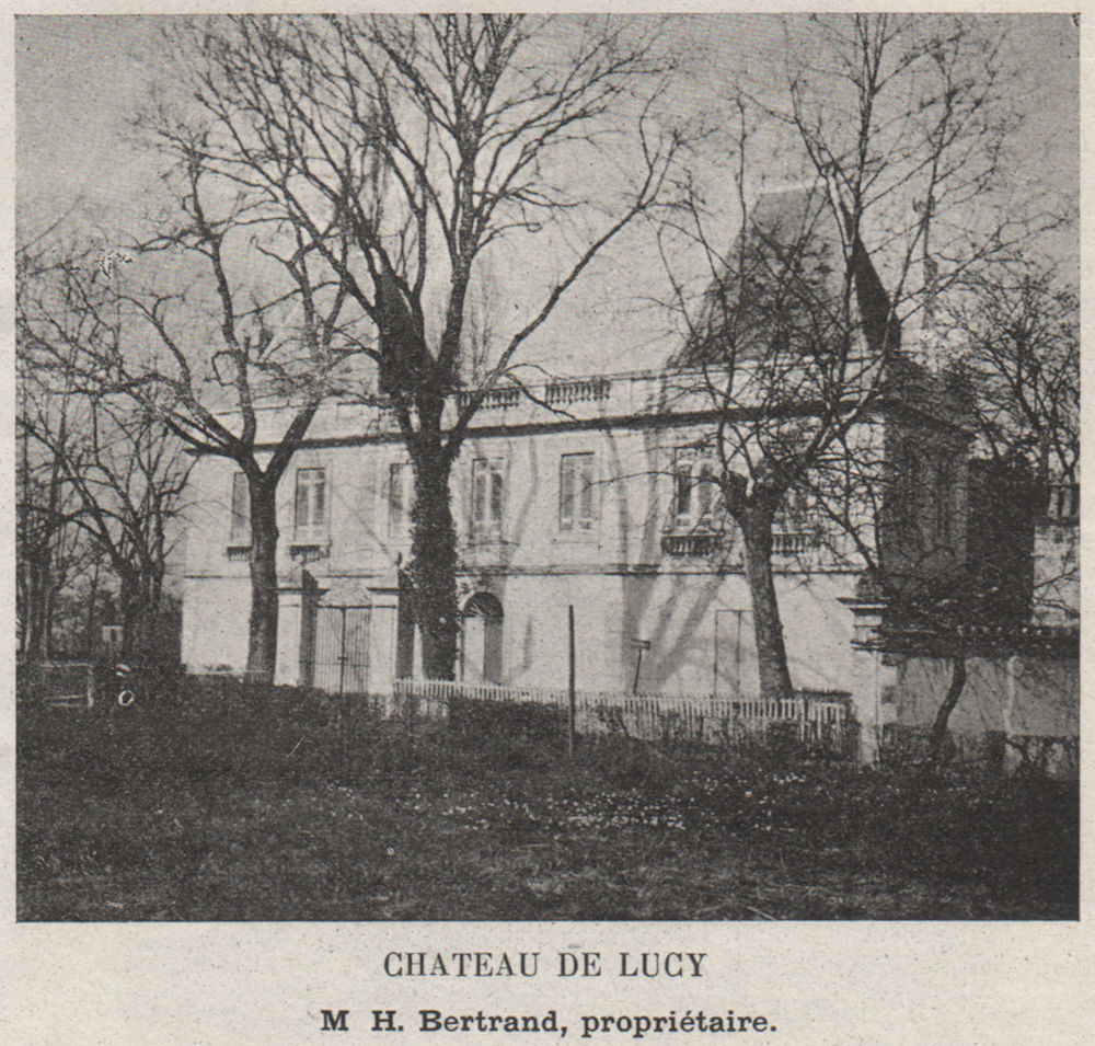 Associate Product ENTRE-DEUX-MERS. CARBON-BLANC. Chateau de Lucy. Bertrand. Bordeaux. SMALL 1908