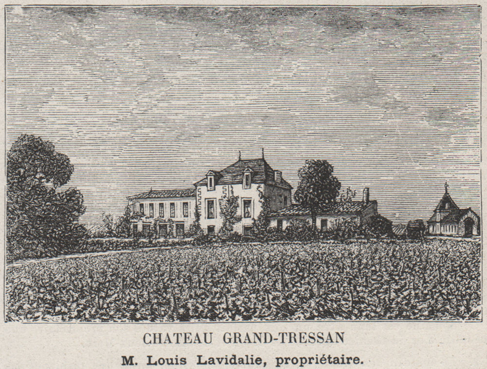 ENTRE-DEUX-MERS. LORMONT. Chateau Grand-Tressan. Lavidalie. SMALL 1908 print