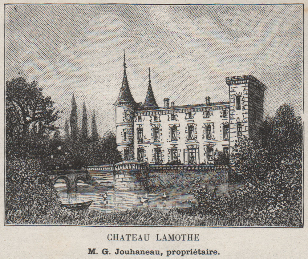 ENTRE-DEUX-MERS. SAINT-SULPICE-ET-CAMEYRAC. Chateau Lamothe. SMALL 1908 print