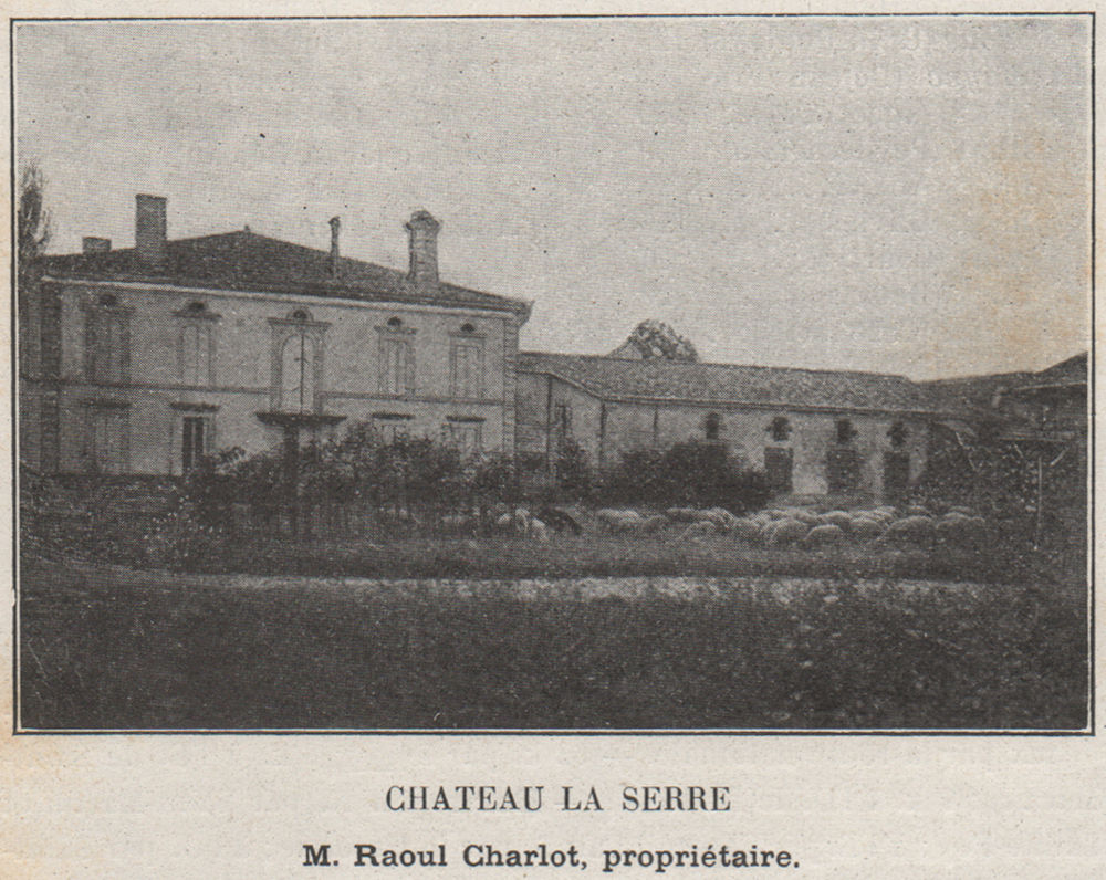 Associate Product ENTRE-DEUX-MERS. CAUDROT. Chateau la Serre. Charlot. Bordeaux. SMALL 1908