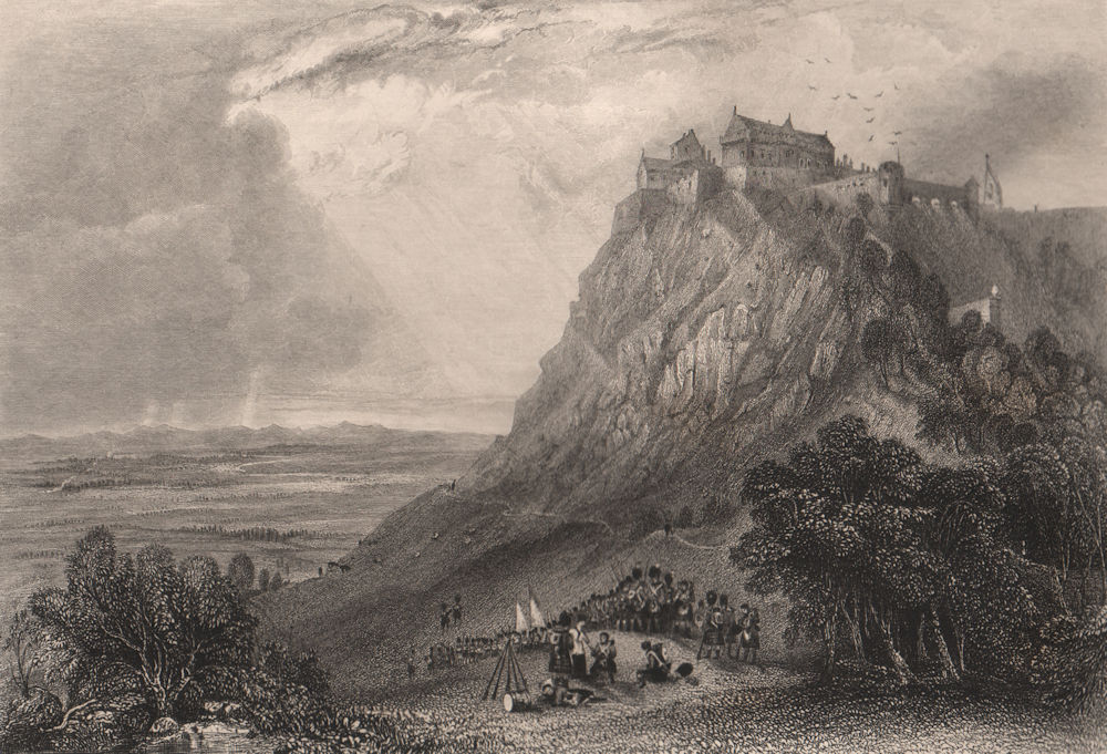 Stirling Castle. Scotland. CAMPION 1838 old antique vintage print picture