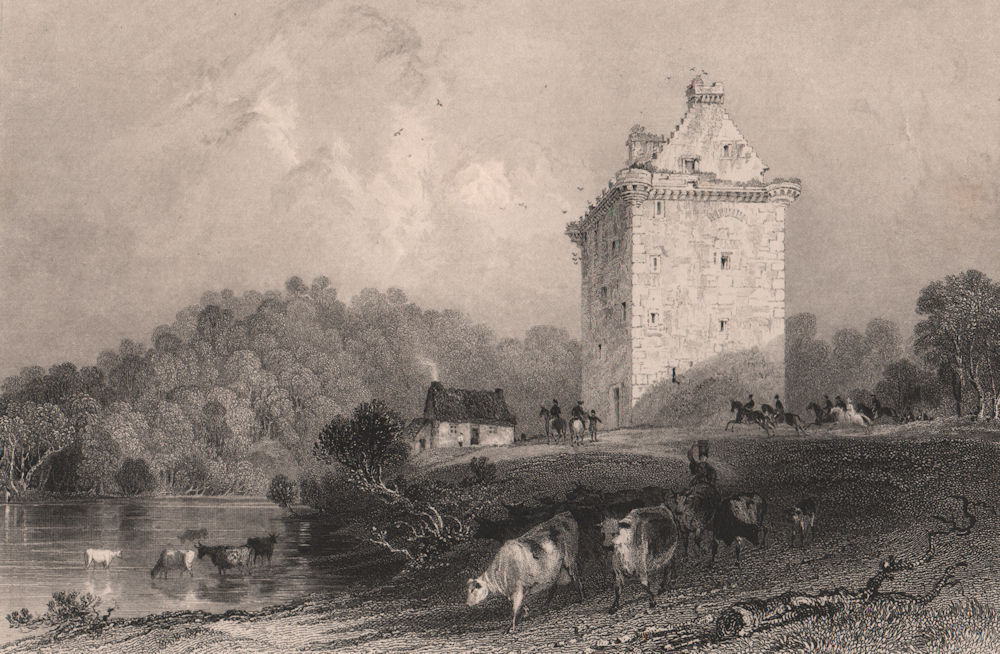 Gilnockie, or Johnnie Armstrong's Tower. Dumfries-shire. Scotland. ALLOM 1838