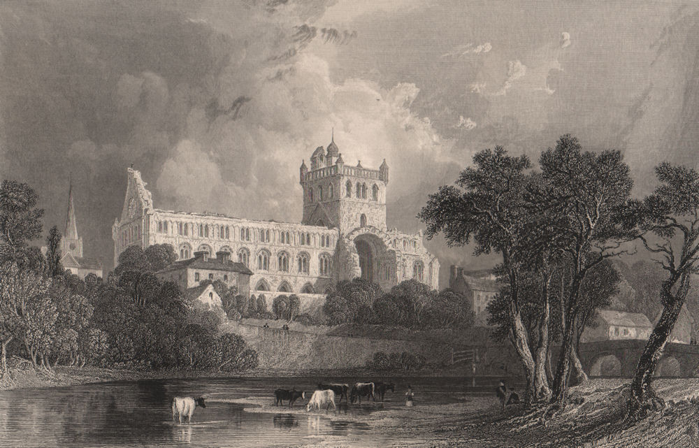 Associate Product Jedburgh Abbey. Roxburghshire. Scotland. ALLOM 1838 old antique print picture