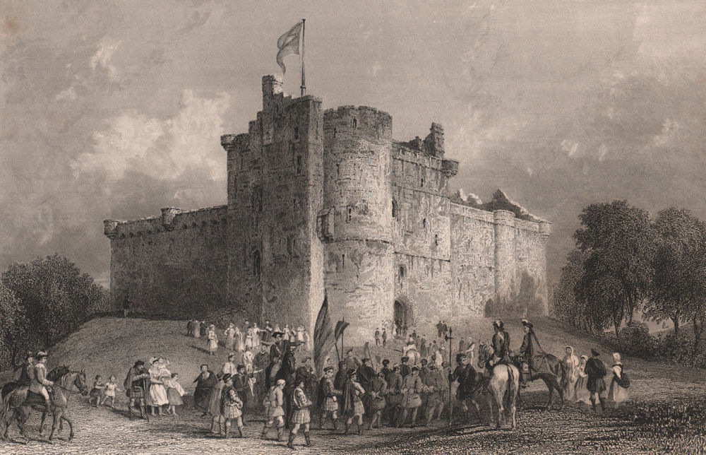 Associate Product Castle of Doune. Prince Charles Stuart. Battle of Falkirk 1746. ALLOM 1838