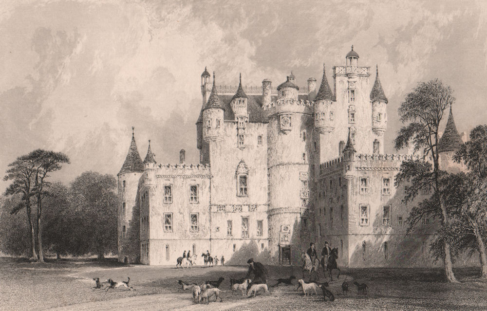 Glamis Castle. Forfarshire. Scotland. ALLOM 1838 old antique print picture