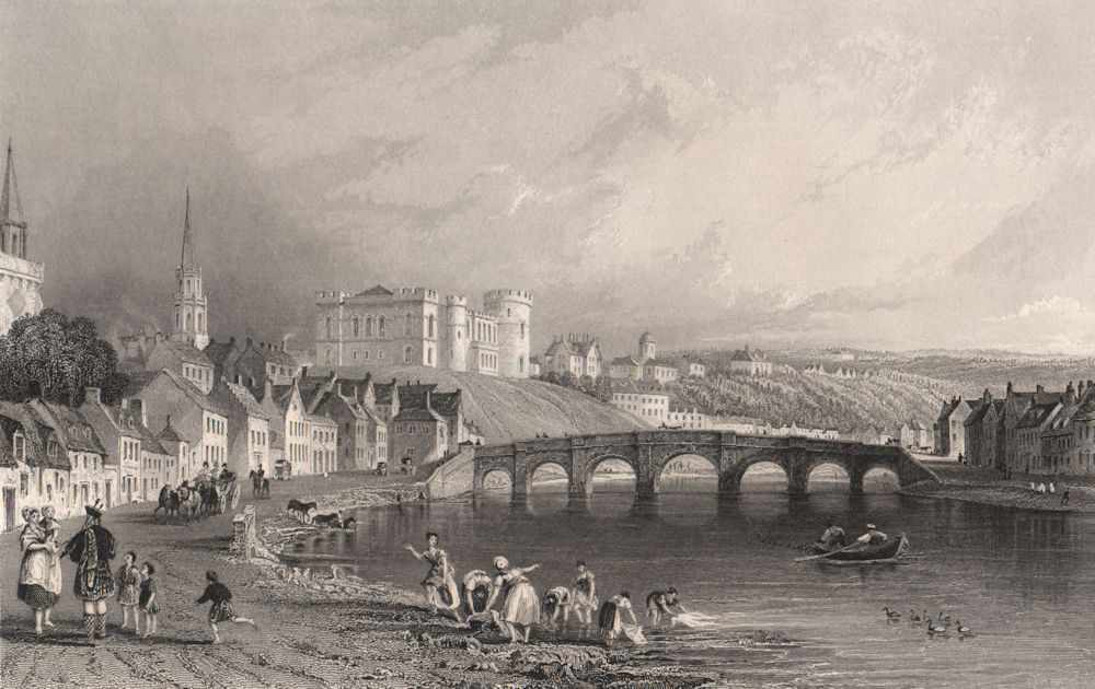 Inverness from the West. Inverness-shire. Scotland. ALLOM 1838 old print