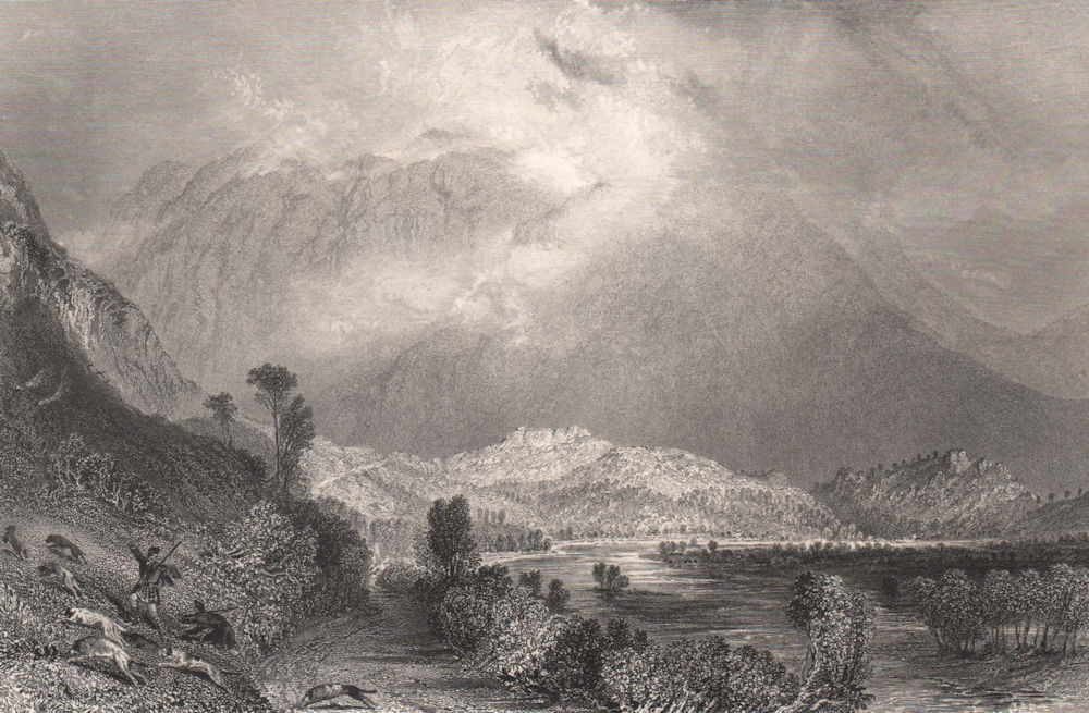 Glencoe from the west. West Highlands. Scotland. ALLOM 1838 old antique print