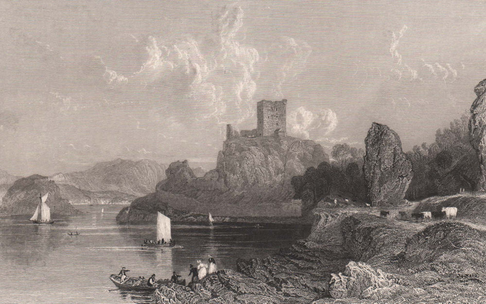 Dunollie Castle, near Oban. Argyllshire. Scotland. ALLOM 1838 old print