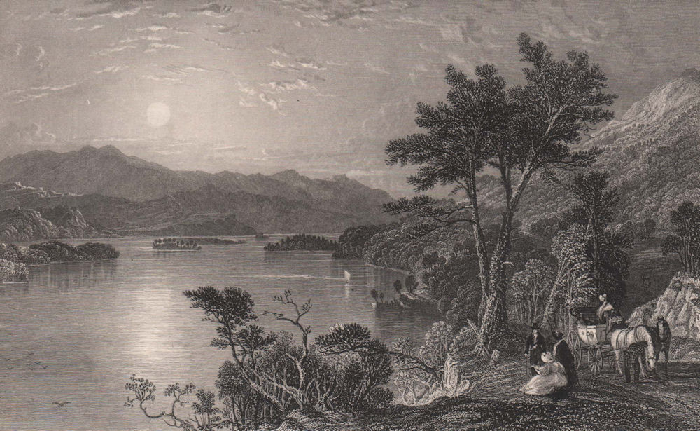 Loch Awe. Argyllshire. Scotland. ALLOM 1838 old antique vintage print picture