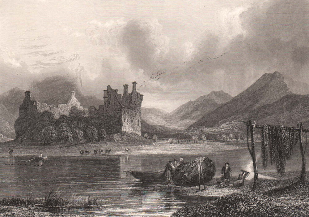 Kilchurn Castle, Loch Awe. Argyllshire. Scotland. MCCULLOCH 1838 old print
