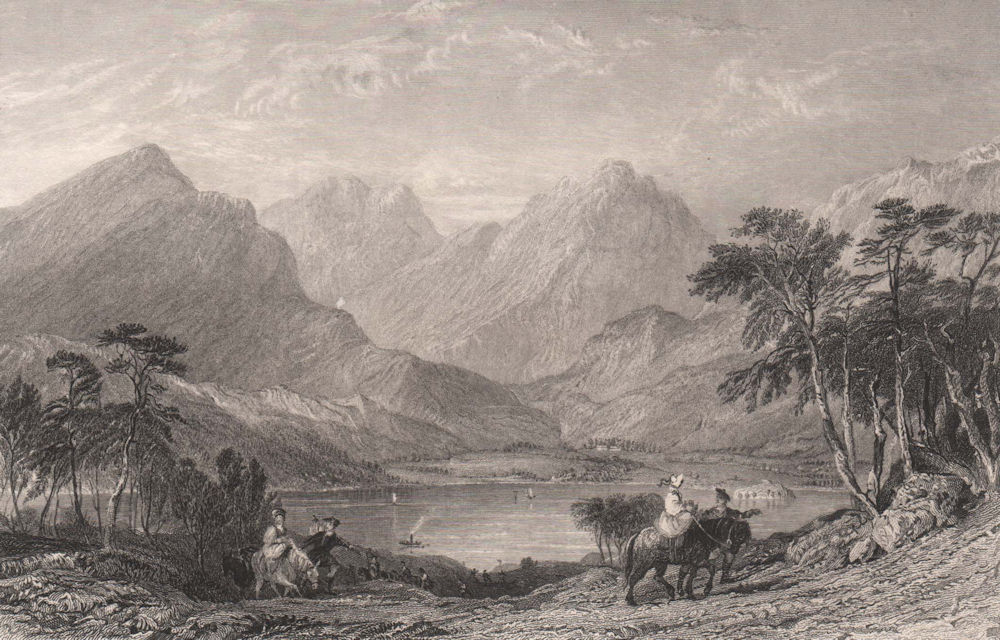 Loch Lomond. Scotland. ALLOM 1838 old antique vintage print picture