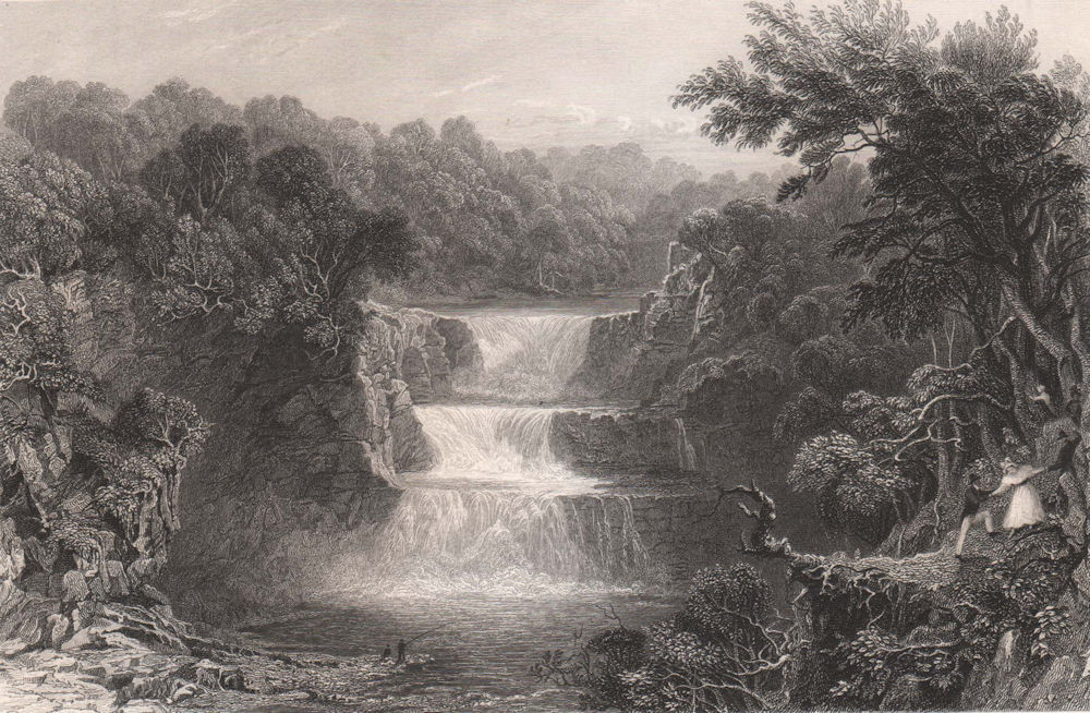 Associate Product Stonebyres Linn, Third Falls of the Clyde. Lanarkshire. Scotland. ALLOM 1838