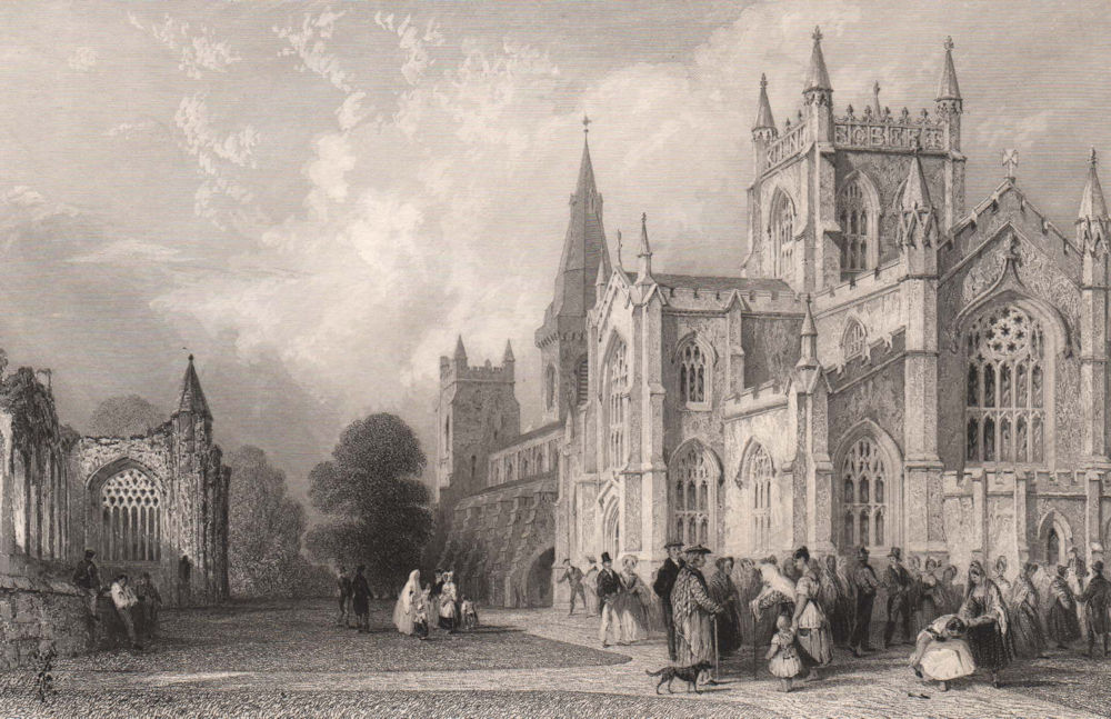 Associate Product The New Church and Abbey, Dunfermline. Fifeshire. Scotland. ALLOM 1838 print