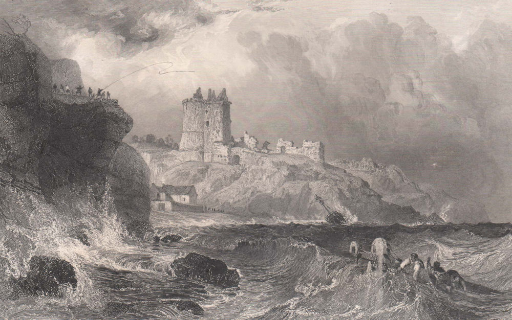 Ravenscraig Castle near Kirkcaldy. Fifeshire. Scotland. ALLOM 1838 old print