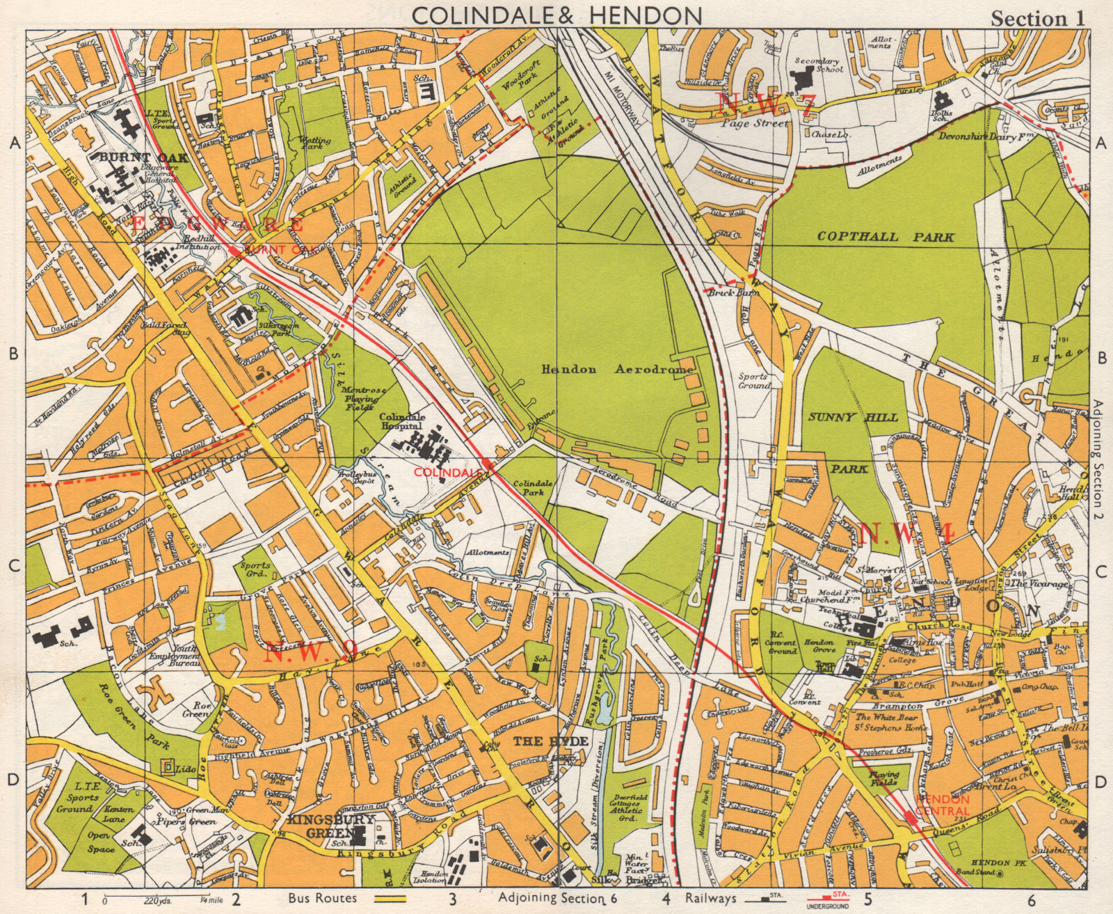 Neasden Cricklewood Hendon Kingsbury Oxgate Brent NW LONDON BACON 1928 map 