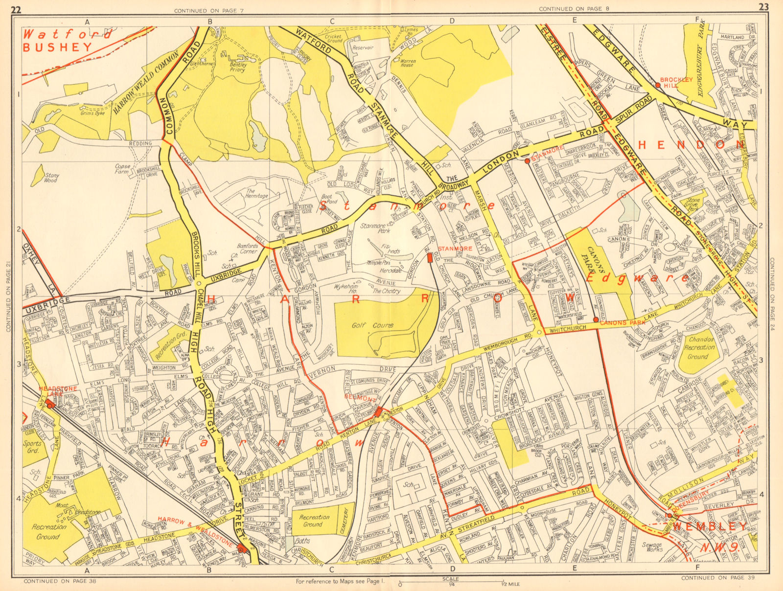 HARROW STANMORE Edgware Queensbury Belmont Wealdstone. GEOGRAPHERS' A-Z ...