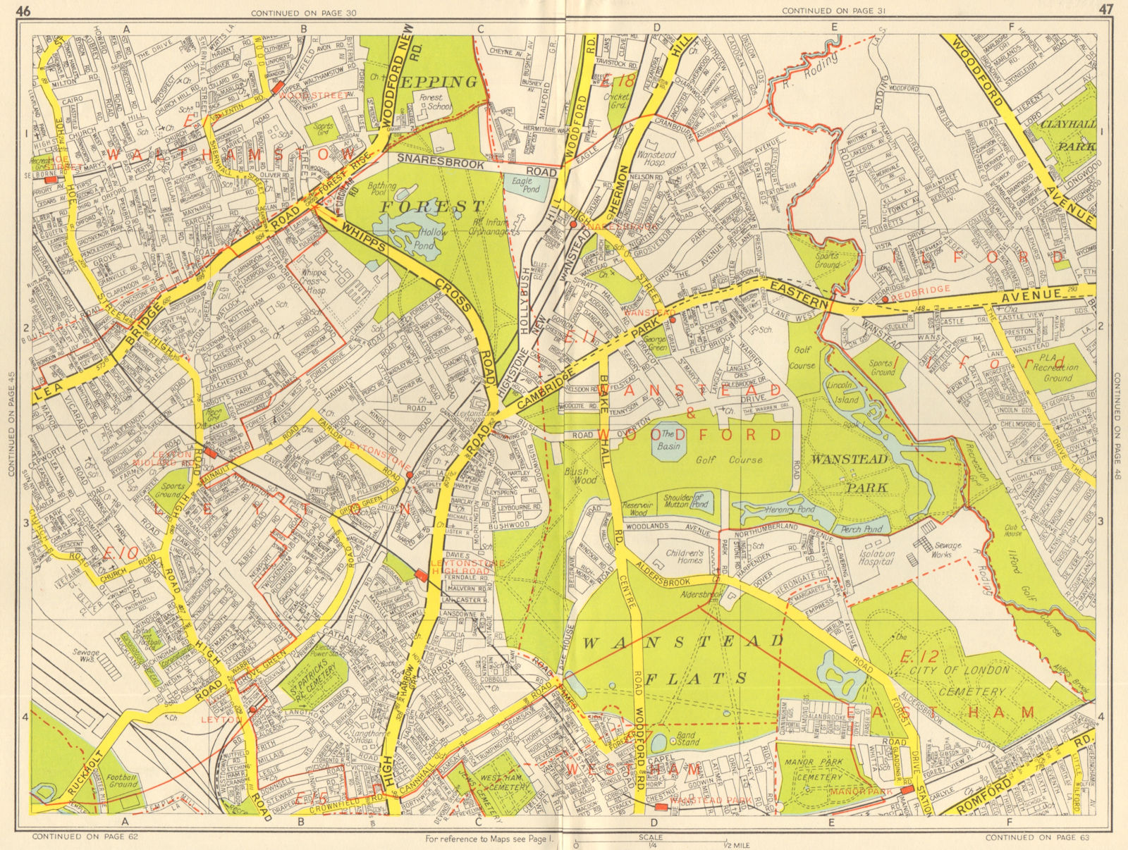 Associate Product LONDON E Walthamstow Leytonstone Wanstead Snaresbrook. GEOGRAPHERS' A-Z 1959 map