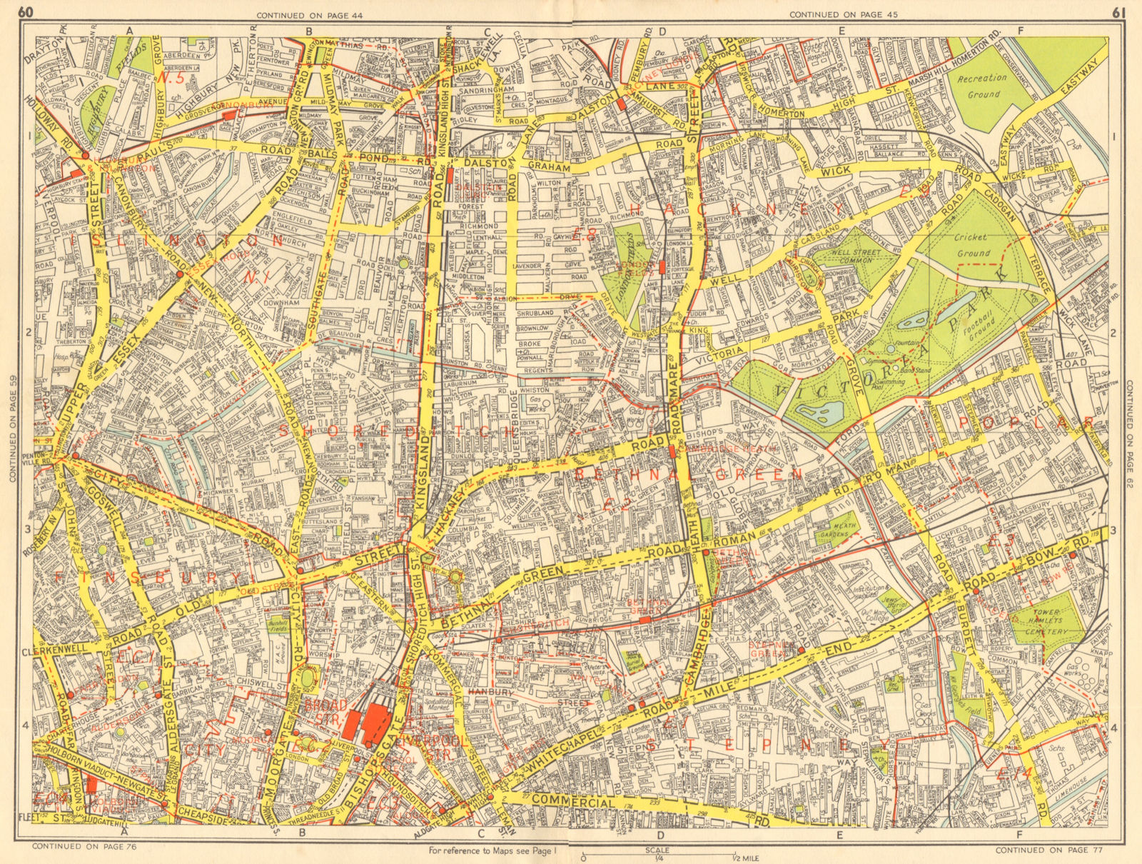 Associate Product LONDON EAST END Islington Hackney Tower Hamlets City. GEOGRAPHERS' A-Z 1959 map