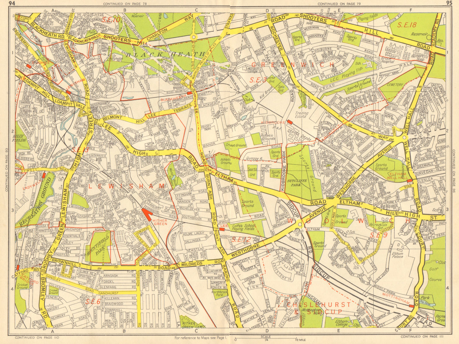 Associate Product LEWISHAM Catford Eltham Blackheath Kidbrooke Ladywell. GEOGRAPHERS' A-Z 1959 map