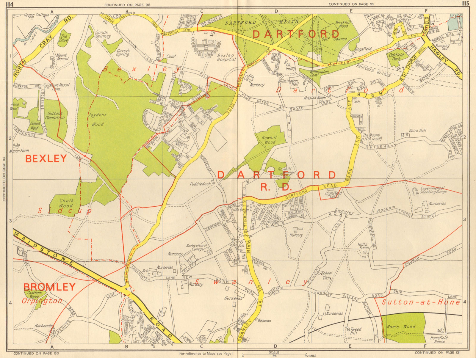 SURBITON Esher Thames Ditton Chessington Tolworth GEOGRAPHERS' A-Z 1964 map 