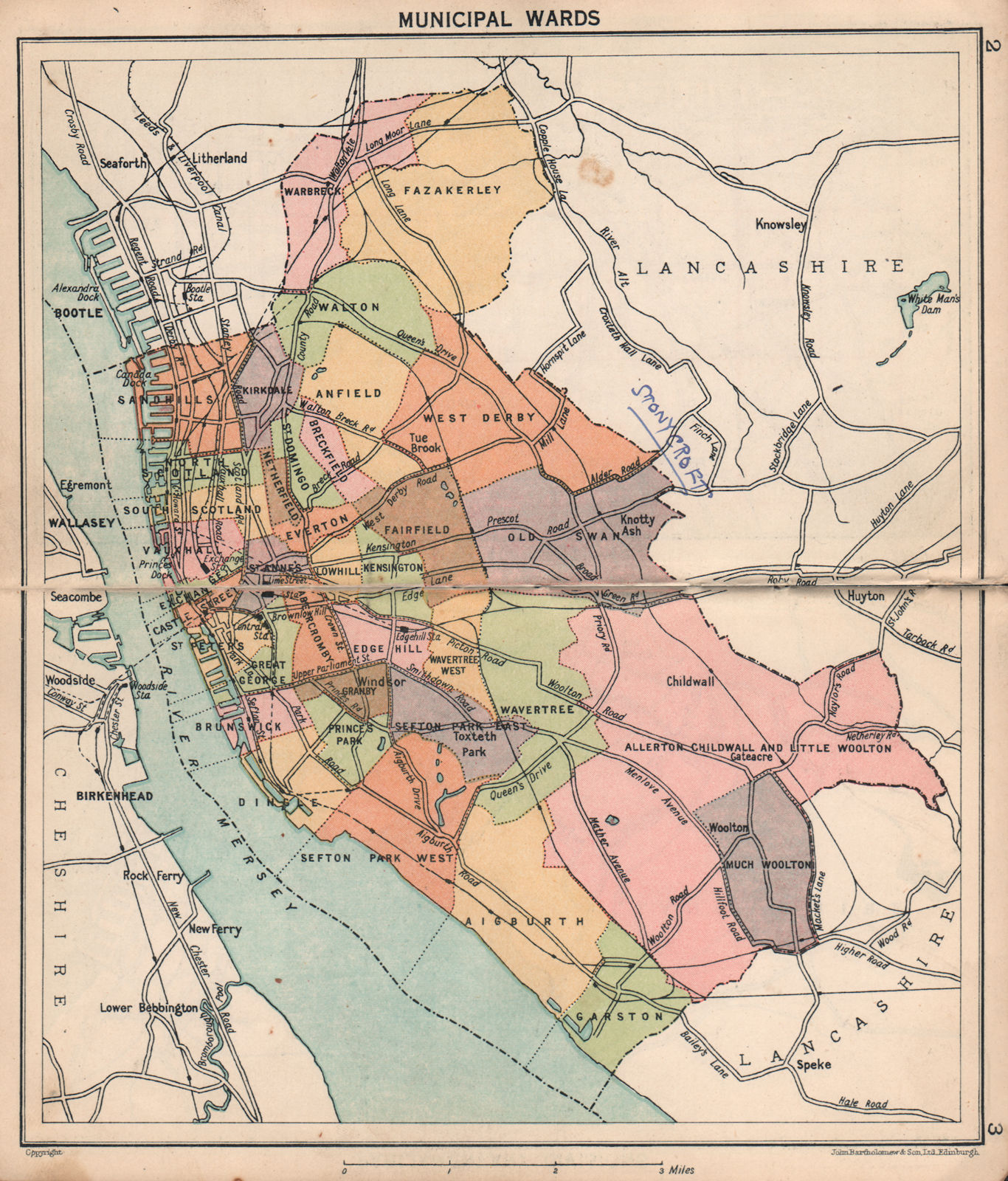 LIVERPOOL Municipal wards. Merseyside 1928 old vintage map plan chart