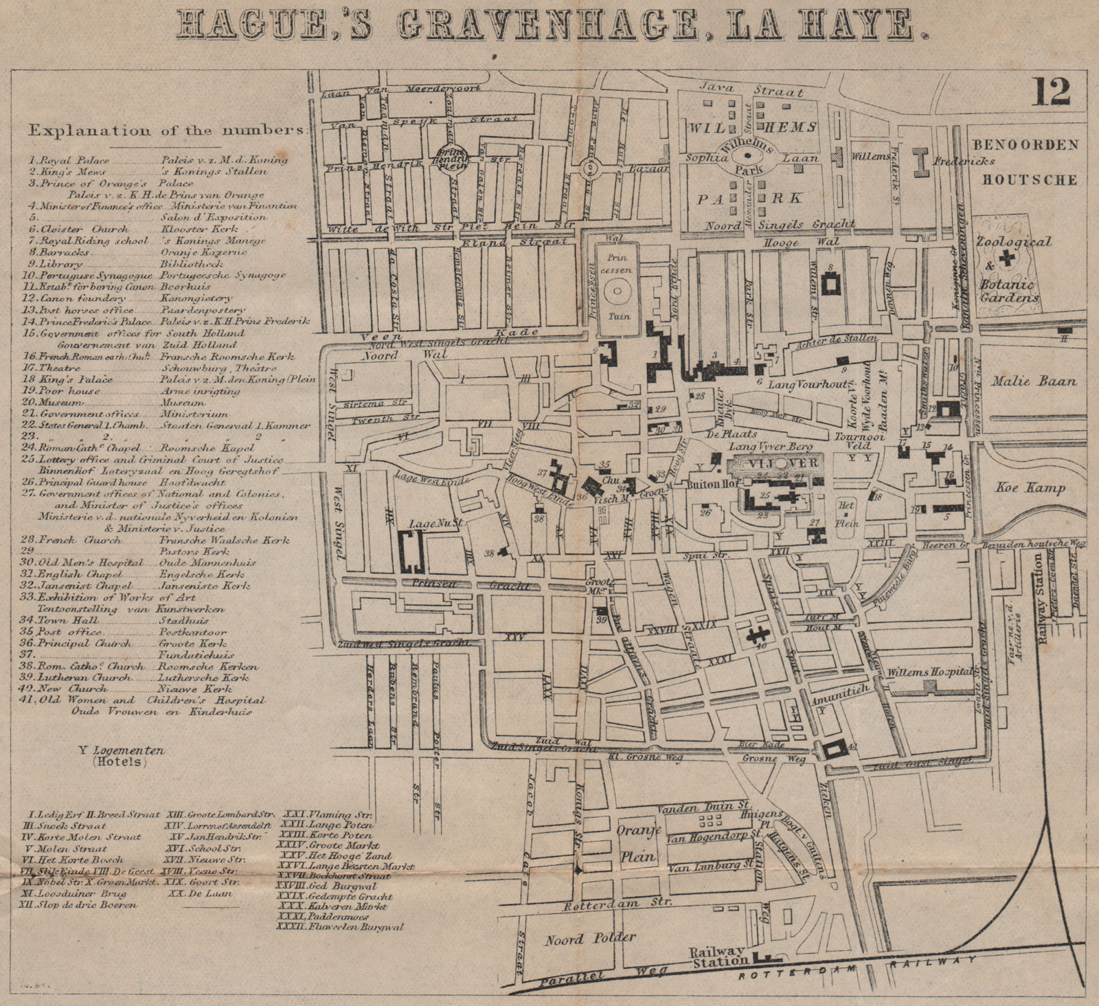 Associate Product THE HAGUE DEN HAAG 'S-GRAVENHAGE LA HAYE. Town plan. City map. BRADSHAW 1895