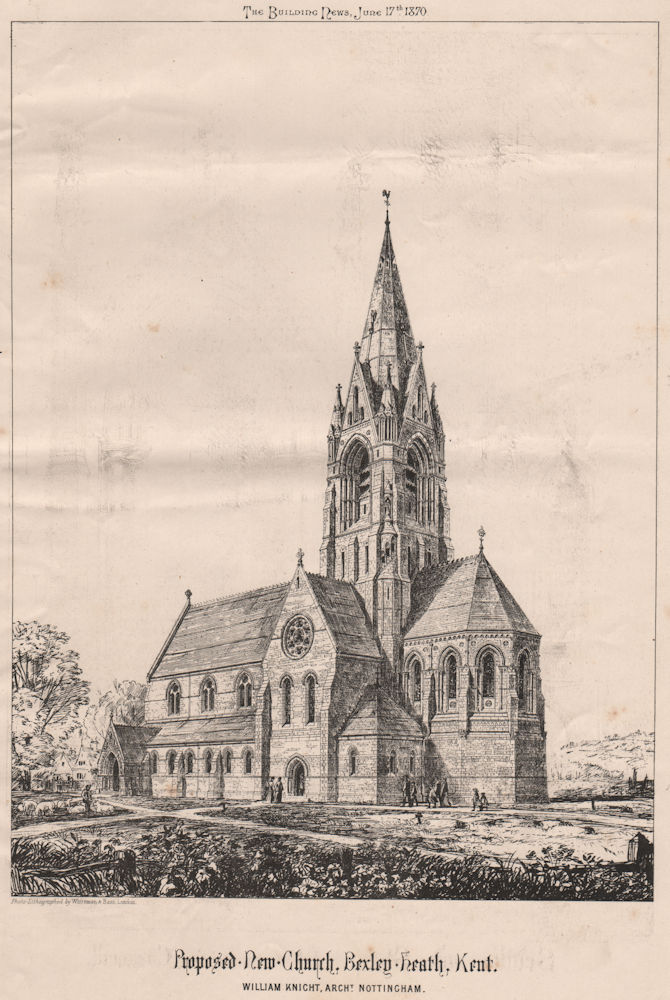 Proposed new church, Bexleyheath, Kent; W. Knight, Architect, Nottingham 1870