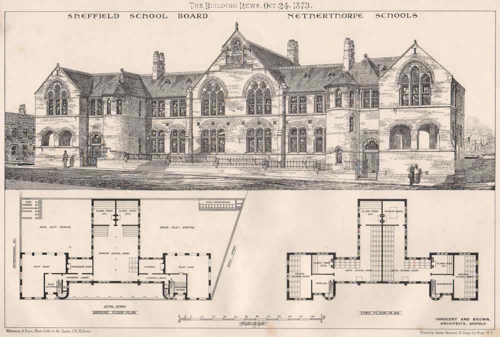 Sheffield School Board, Netherthorpe Schools; Innocent & Brown Architects 1873