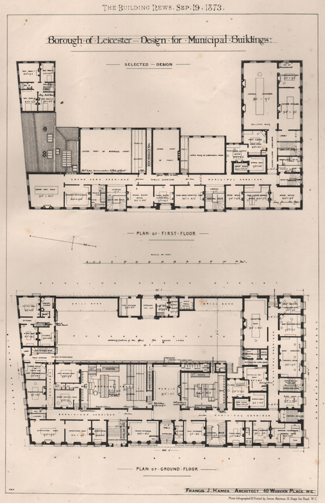 Leicester - design for municipal buildings; Francis J. Hames, Architect (2) 1873