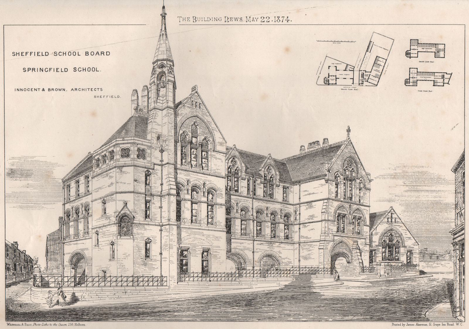 Sheffield School Board, Springfield School; Innocent & Brown Architects 1874