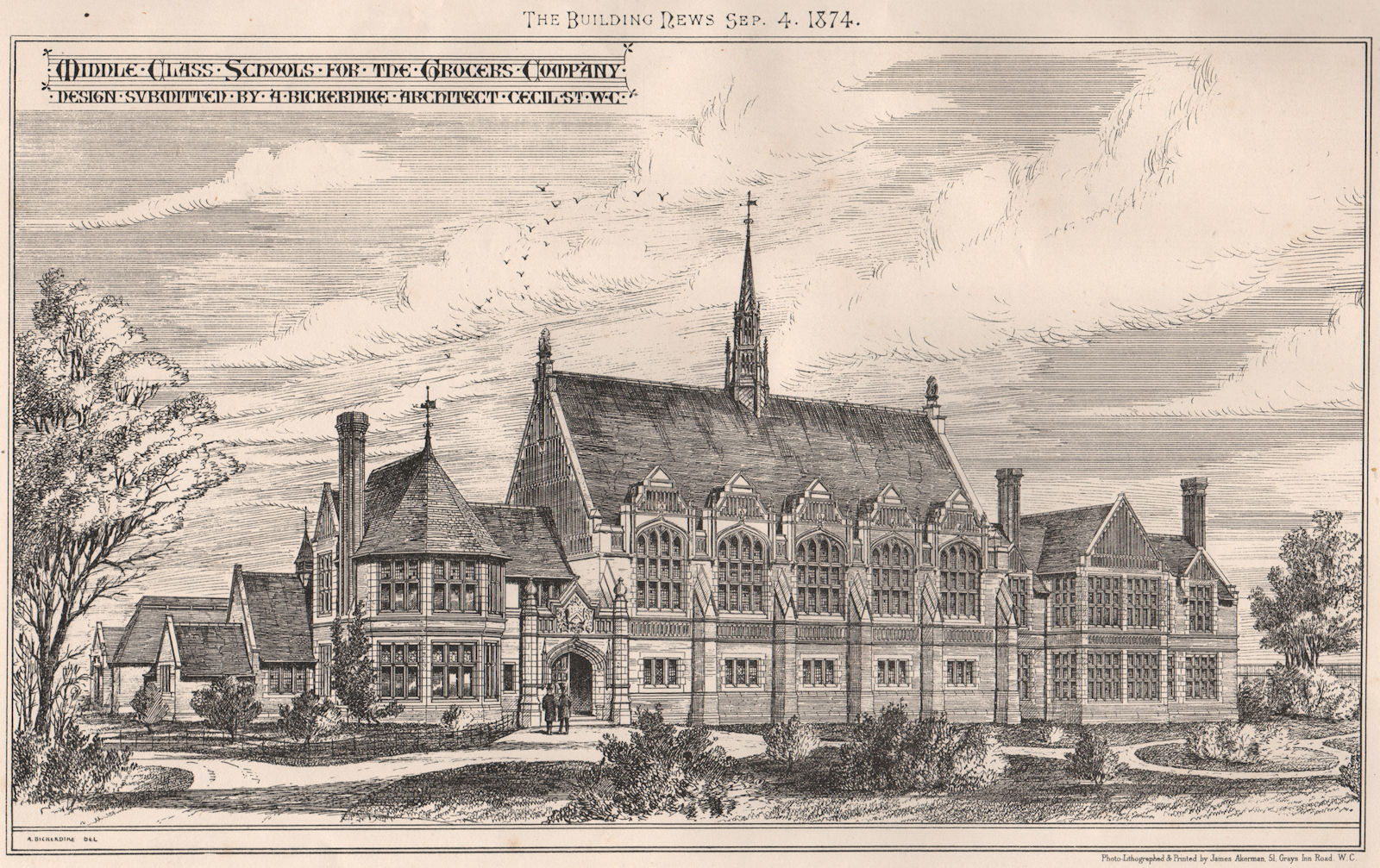 Associate Product Middle class schools for the Grocers' Company, Hackney; A Bickerdike Archt 1874