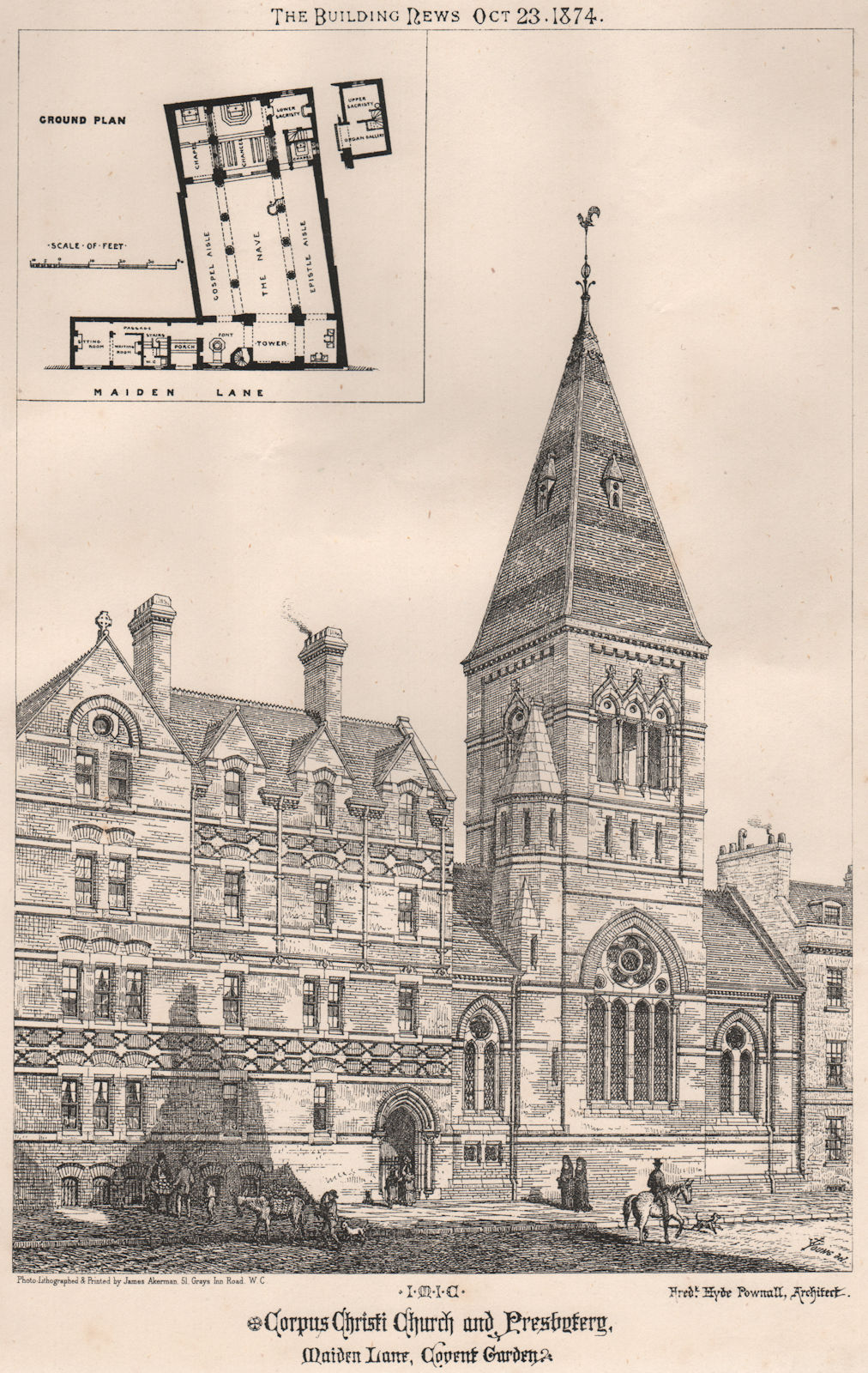 Associate Product Corpus Christi Church & Presbytery, Maiden Lane, Covent Garden; Pownall 1874