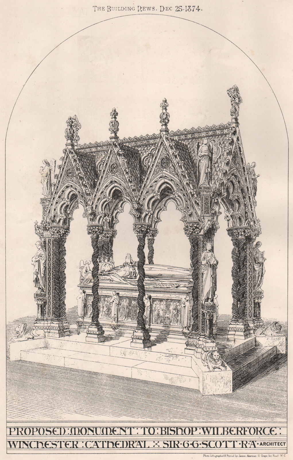 Bishop Wilberforce monument, Winchester Cathedral; Sir G.G. Scott Archt 1874