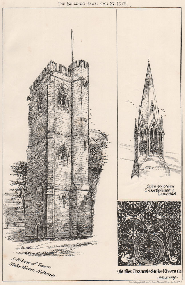 Associate Product Tower, Stoke Rivers, Devon; St. Bartholemew, Lostwithiel; W.R. Lethaby 1876