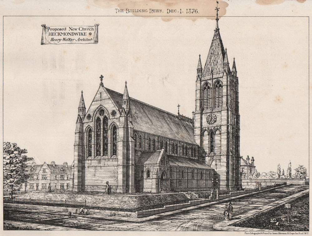 Associate Product Proposed new church, Heckmondwike; Henry Walker, Architect. Yorkshire 1876