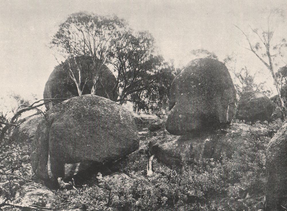 Associate Product Buffalo Mountains. The Three Knights. Victoria, Australia. 1908 old print