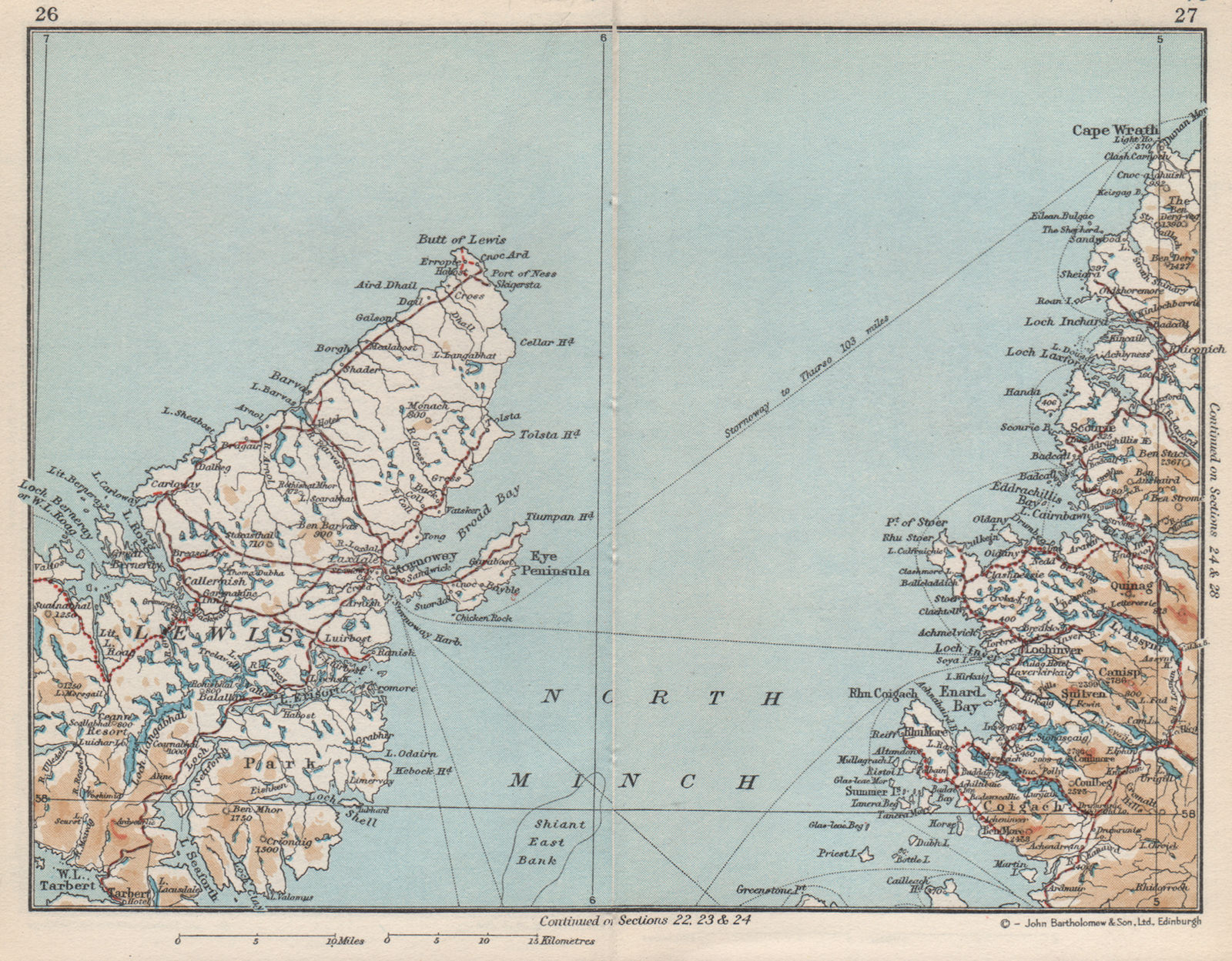 NORTH MINCH. Lewis. Highlands. Vintage map plan. Scotland 1959 old vintage