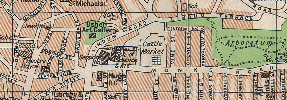 LINCOLN Vintage Town City Map Plan Lincolnshire 1957 Old Vintage Chart   P 6 070497c 