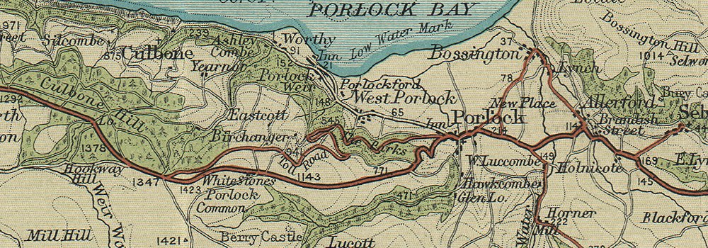 NORTH DEVON COAST Vintage map plan 1930 old Ilfracombe-Lynton-Minehead 