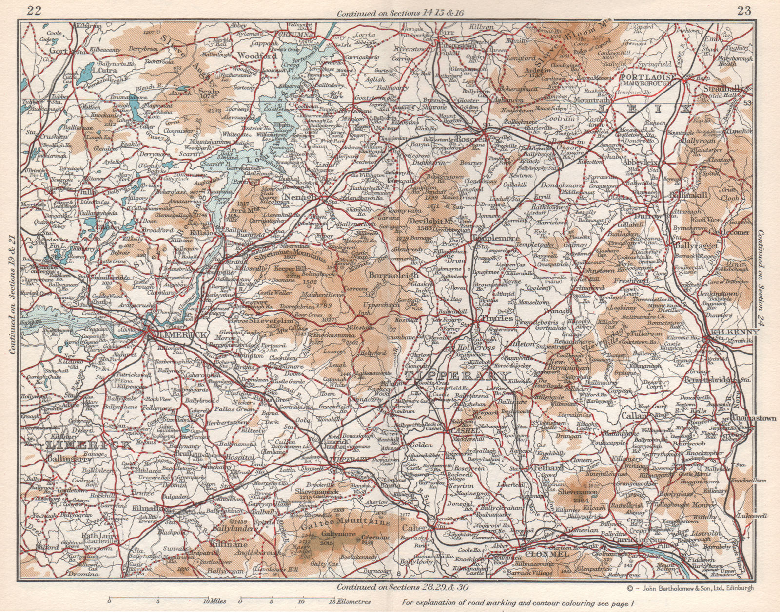 MUNSTER. Limerick Tipperary Leix/Laois. Vintage map plan. Ireland 1962 old