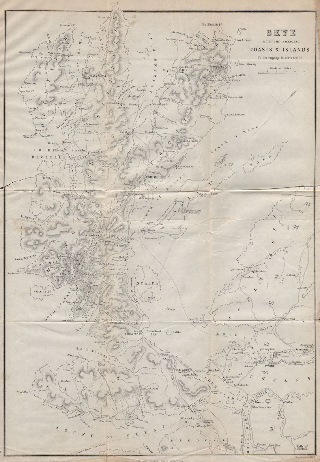 Associate Product Skye with the adjacent coasts & islands. Ross shire. Scotland 1886 old map