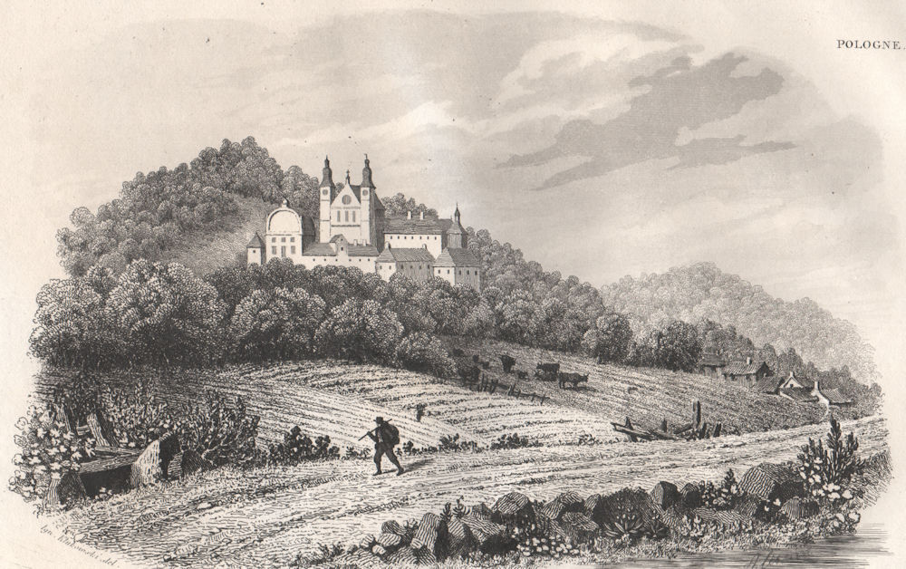 Mount Calvary (Gora Kalwaria). Poland 1835 old antique vintage print picture