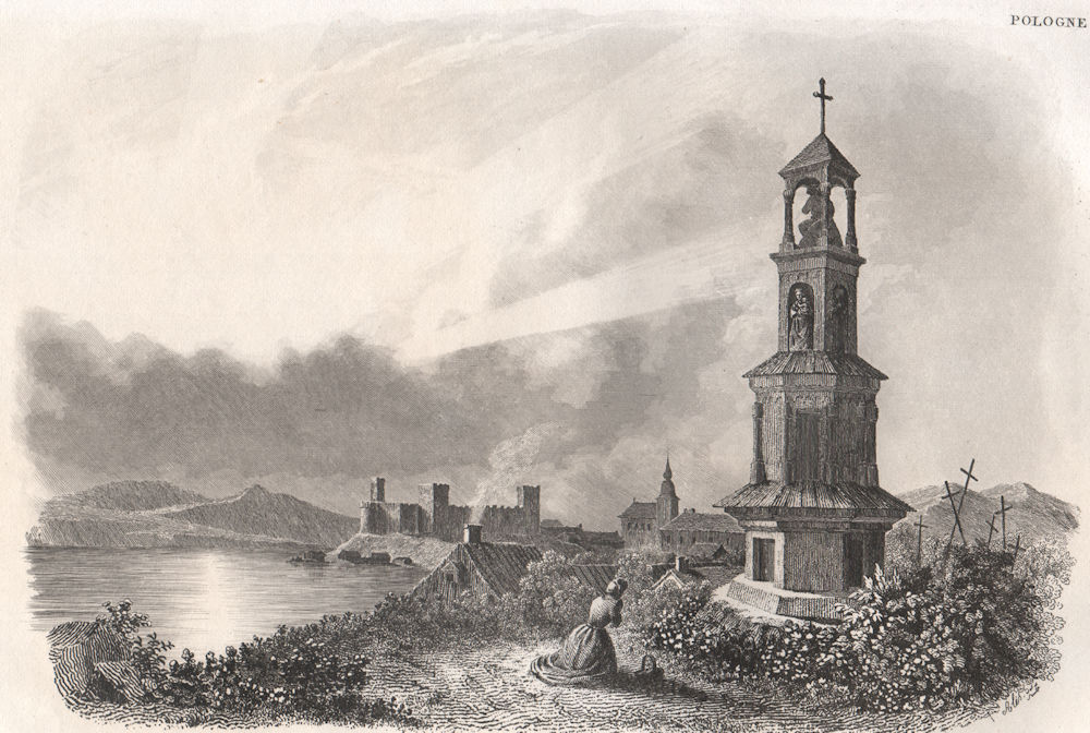The Castle of Lutsk/Luck, Wolyn/Volhynia. Ukraine 1835 old antique print